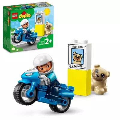 LEGO 10967 DUPLO La Moto De Police, Jouet Pour les Enfants de 2 Ans et