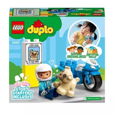 LEGO 10967 DUPLO La Moto De Police, Jouet Pour les Enfants de 2 Ans et