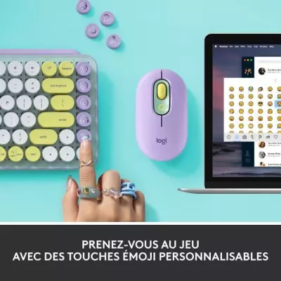 Clavier - Sans fil - Logitech - Pop Keys - Mécanique - Touche Emoji -