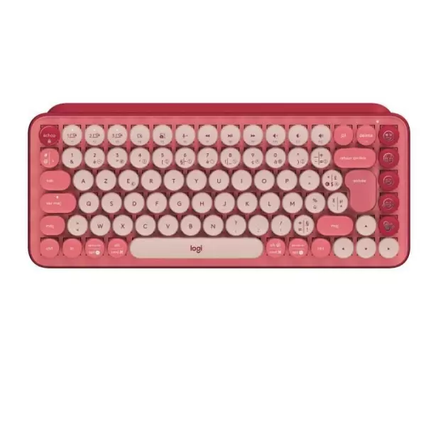 Clavier - Sans fil - Logitech - Pop Keys - Mécanique - Touche Emoji - Rose