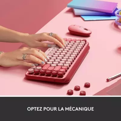 Clavier - Sans fil - Logitech - Pop Keys - Mécanique - Touche Emoji -