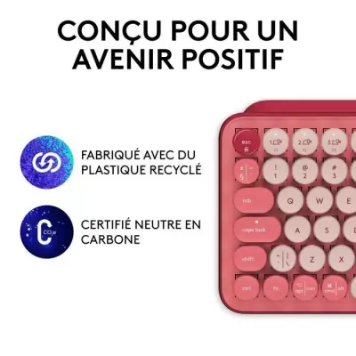 Clavier - Sans fil - Logitech - Pop Keys - Mécanique - Touche Emoji -