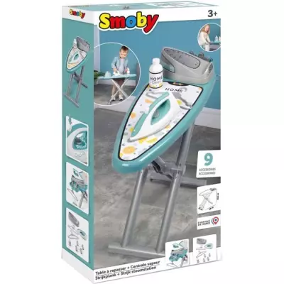 Smoby - Planche a repasser avec station vapeur + 9 accessoires - Jeux