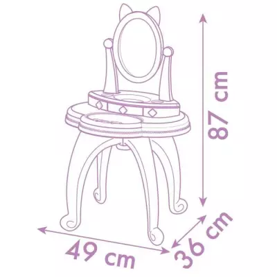 Smoby - Gabby et la Maison Magique - Coiffeuse enfant 2 en 1 - Taboure