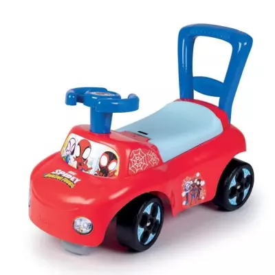 Smoby - Porteur auto Spidey - Fonction Trotteur - Coffre a jouets - Bu