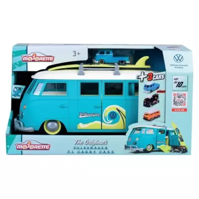 Véhicule miniature - MAJORETTE - Volkswagen T1 35cm - Pack avec 3 vé