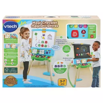 Chevalet Magneti'lettres 3 en 1 - VTECH - Bois FSC - Pour dessiner et