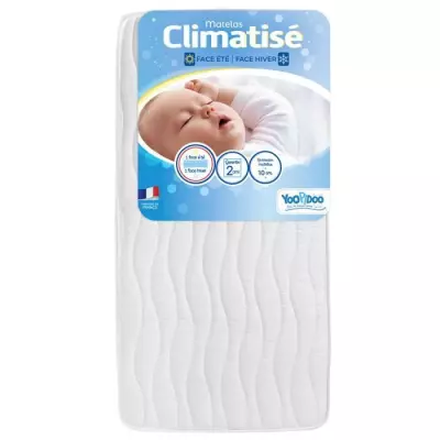 Yoopidoo - Matelas Bébé Climatisé - 60x120 cm - 1 face Été fraîc