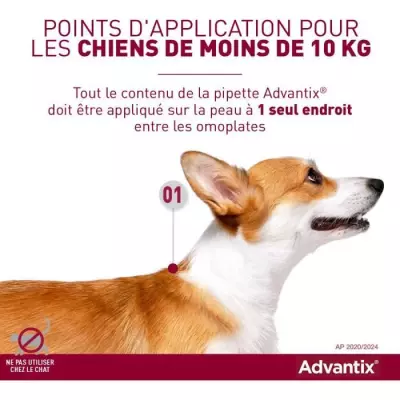 Advantix Chien Solution Antiparasitaire Petite Race 4 a 10kg 6 pipette