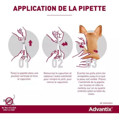 Advantix Chien Solution Antiparasitaire Petite Race 4 a 10kg 6 pipette