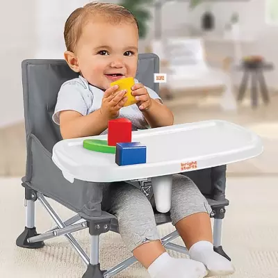 BRIGHT STARTS Rehausseur compact pliable - Pop 'N Sit, Tablette amovib