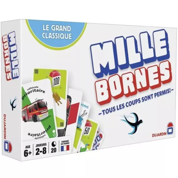 MILLE BORNES - LE GRAND CLASSIQUE - Jeu de cartes - DUJARDIN - Un grand classique pour des parties pleines de rebondissements !