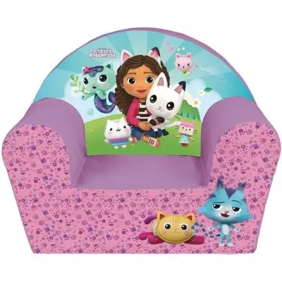 Fauteuil club enfant GABBY ET LA MAISON MAGIQUE - Fun House - Rose - L