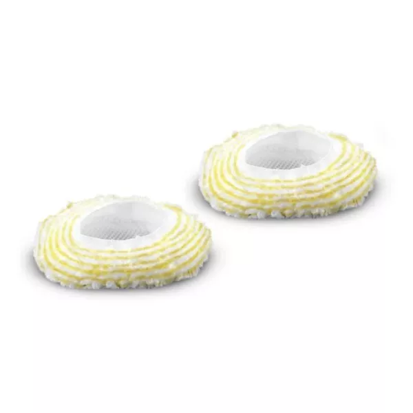 KARCHER - 2 Bonnettes pour brosse ronde - Compatible nettoyeurs vapeur EasyFix (SC 1, SC 2, SC 3, SC 3 Deluxe, SC 4, SC5 Iron