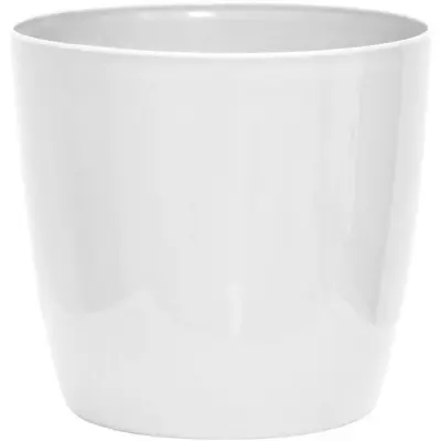 Cache-pot brillant - GARDEN ID - Shiny Blanc avec roulettes - 30 x 27