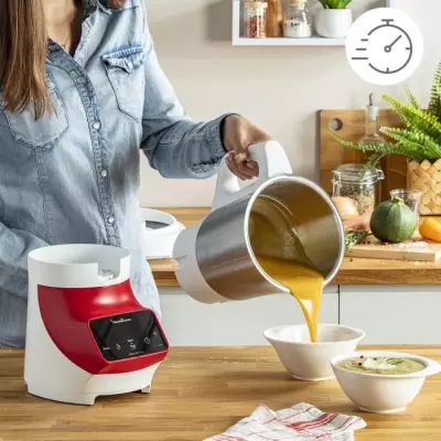 MOULINEX Soup&Plus Blender Chauffant, Capacité utile 2 L, 5 vitesses,