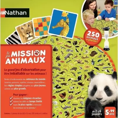 Jeu de Société - NATHAN - Mission Animaux - Observation et Rapidité