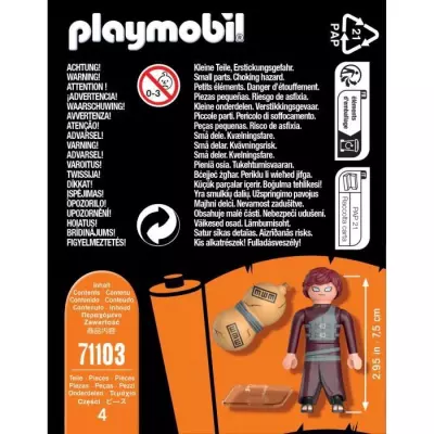 PLAYMOBIL 71103 Figurine Gaara, Naruto Shippuden, 8 pieces, Des 5 ans