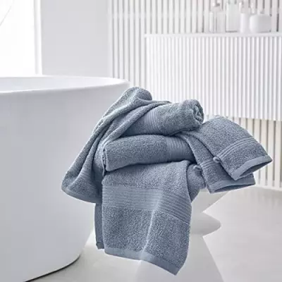 Lot de 2 serviettes de toilette TODAY 50x90 cm 100% Coton - Denim