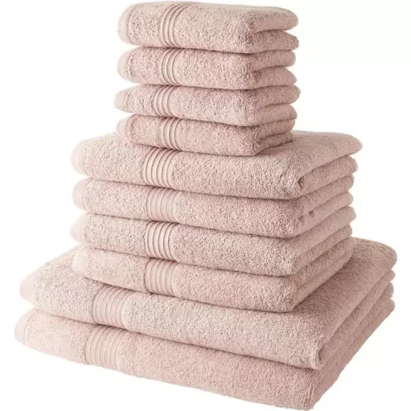 Lot de 10 serviettes de bain TODAY comprenant 4 serviettes 30x50 + 4 serveites 50x90 + 2 Draps de bain 70x130 cm 100% Coton - Ro