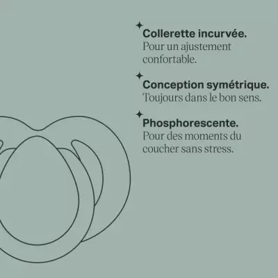 Sucette de nuit - TOMMEE TIPPEE - 6-18 mois - Lot de 6 sucettes phosph