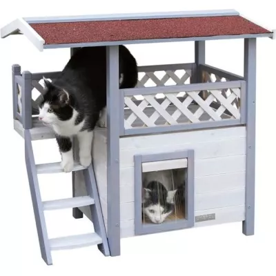 KERBL Maison pour chat extérieure 77x50x73cm Lodge Ontario - 77x50x73