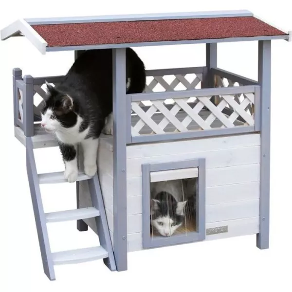 KERBL Maison pour chat extérieure 77x50x73cm Lodge Ontario - 77x50x73cm