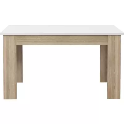 Table a manger PILVI - 4 personnes - Blanc et chene sonoma - L 140 x P