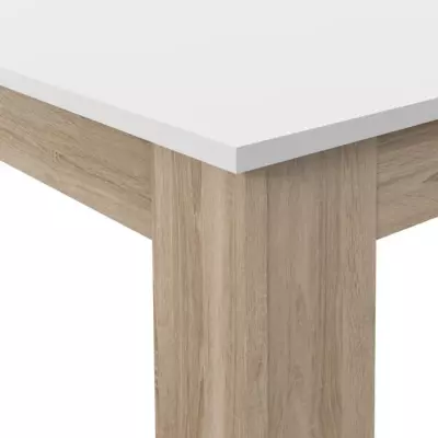 Table a manger PILVI - 4 personnes - Blanc et chene sonoma - L 140 x P