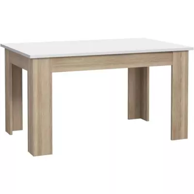 Table a manger PILVI - 4 personnes - Blanc et chene sonoma - L 140 x P