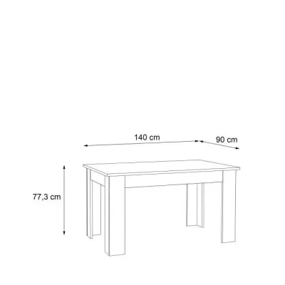 Table a manger PILVI - 4 personnes - Blanc et chene sonoma - L 140 x P