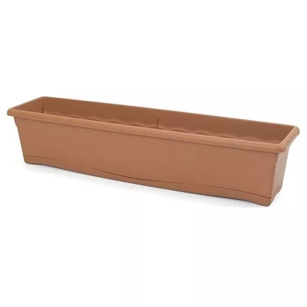 PLASTIKEN Jardiniere rectangulaire Ø 80 X 20 cm avec plateau - Terracotta