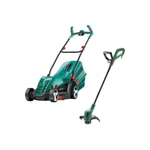 BOSCH Tondeuse a gazon électrique ARM 34-largeur de coupe 34 cm-1300W + Coupe-bordures-EasyGrassCut 23-280W-Diametre de coupe 2