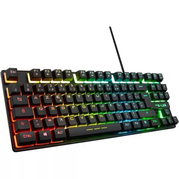 Gaming Keyboard - AZERTY - THE G-LAB - Keyz CAESIUM-TKL - Without Numeric Keypad - Backlit - Black