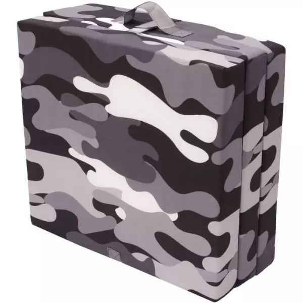 Chauffeuse pliante - SAMBA - Gris - Multi-position - Camouflage militaire - 190 x 70 x 9 cm