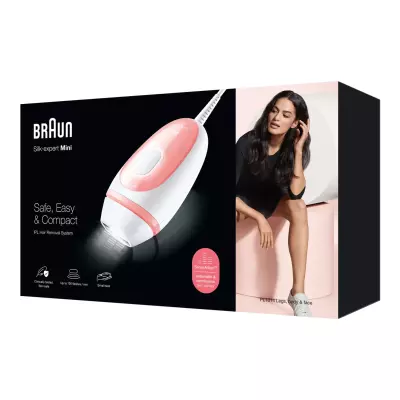 Braun Silk-expert Pro Silk-expert Mini Lumière pulsée Rose, Blanc