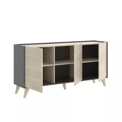 Ensemble meuble TV table basse buffet NESS - Mélaminé - Style scandi