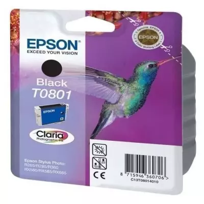 EPSON Cartouche d'encre T0801 Noir - Colibri (C13T08014011)