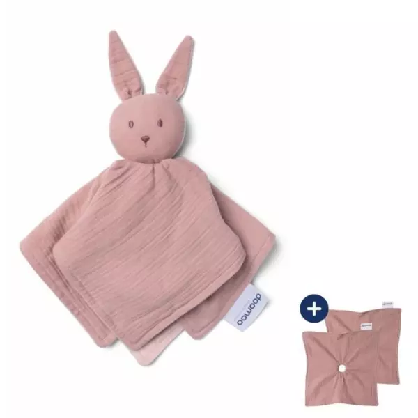 doomoo Doudou Bébé You&Me - Doudou Réversible et Réconfortant - Fourni avec 2 Corps pour Transporter l'Odeur du Parent, Rose