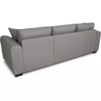 Canapé d'angle convertible réversible 4 places - Tissu gris clair -