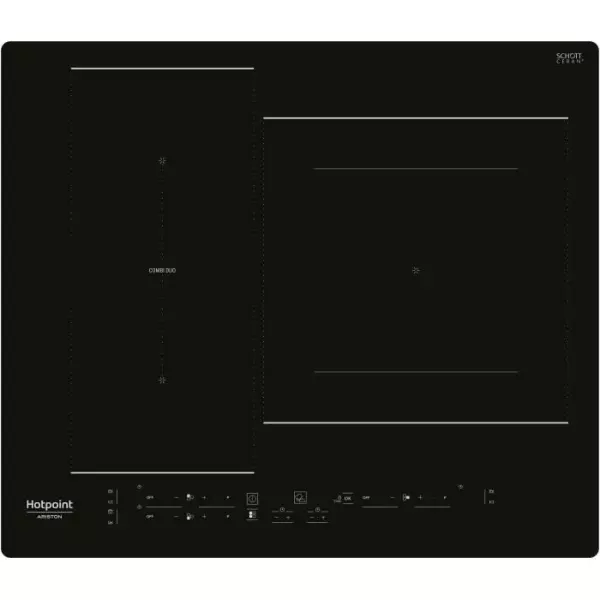 Table de cuisson induction - HOTPOINT - 3 zones - HB2760BNE - L 59 x P 51 cm - 7200W total - Noir