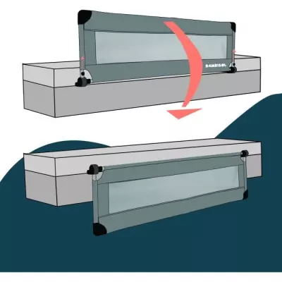 Barriere de lit - LOOPING - BL5003G - Rabattable - Gris