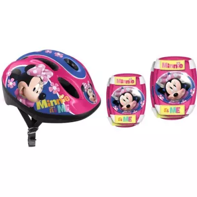 DISNEY MINNIE Combo casque + genouilleres + coudieres