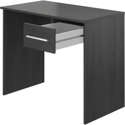 Bureau petit tiroir - Mélaminé gris cendré - 90 x 50 x 74 cm