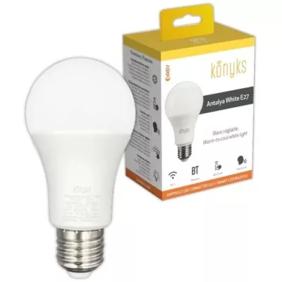 Ampoule LED WiFI + BT, 780 Lumens, 9W, Blanc réglable - Konyks Antaly