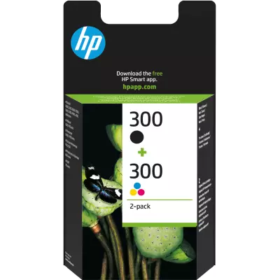 HP 300 pack de 2 cartouches d'encre noir trois couleurs authentiques