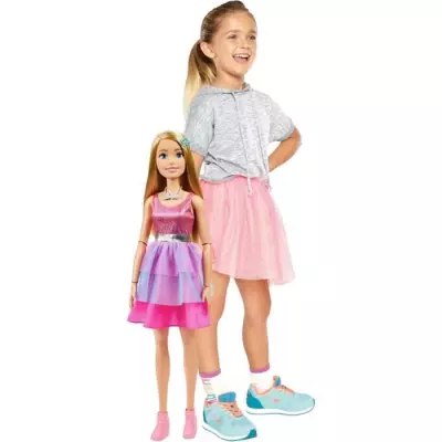 BARBIE GRANDE POUPÉE BLONDE FASHIONISTAS AVEC ROBE ROSE IRISÉE, 71 C