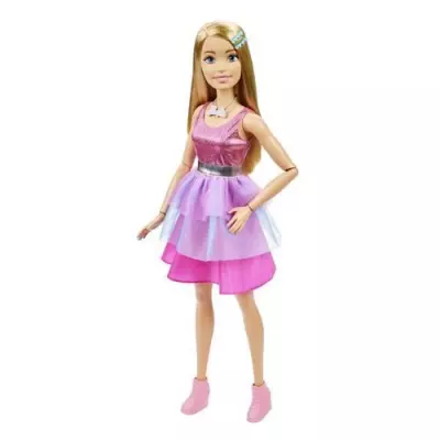 BARBIE GRANDE POUPÉE BLONDE FASHIONISTAS AVEC ROBE ROSE IRISÉE, 71 C