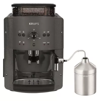 KRUPS Coffee machine with bean grinder, Milk frother, 2 simultaneous e