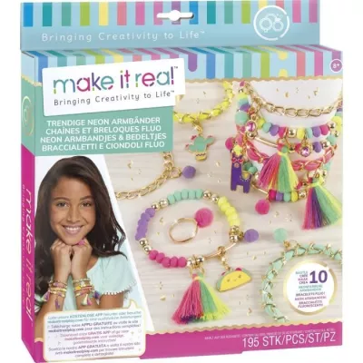 Set de perles Fluo pour fabrication de bijoux enfants - Make It Real -